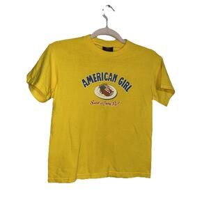 RARE VTG Bad Kitty American Girl T-Shirt Small Yellow Sweet As Cherry Pie Y2K